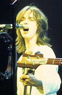 McCulloch on stage with Wings in 1976