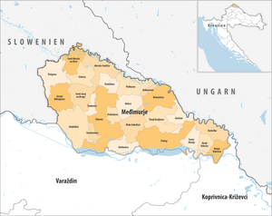 Gemeinden der Gespanschaft Gespanschaft Međimurje