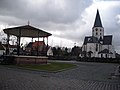 Church and kiosk in Bassevelde