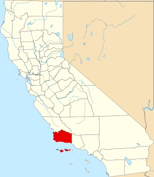 Map of California highlighting Santa Barbara County