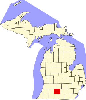 Map of Michigan highlighting Calhoun County