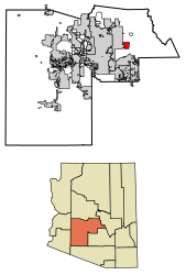 Location of Fountain Hills in Maricopa County, Arizona