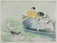 Feeding the Ducks, (drypoint, softgound and aquatint, 1895), Terra Foundation for American Art.