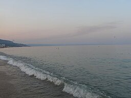 Svarta havet, sett från en strand i Bulgarien.