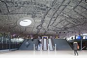 Delft station with map of Delft on the ceiling