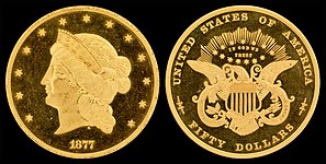 1877 Half-union $50 gold pattern