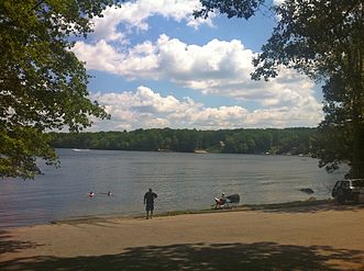 Narragansett Trail - Wyassup Lake boat launch and public access lot on Wyassup Lake Road.