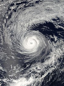 Satellite image of Hurricane Olivia as a high-end Category 3 hurricane on September 6