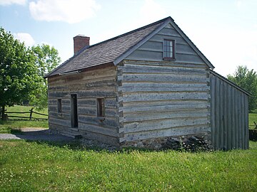 Rebuilt log cabin home of Joseph Smith Sr. and his family in Palmyra, New York, 2010.