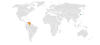 Location map for South Korea and Venezuela.