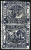 1859 1p "In Ps" tete-beche pair of stamps issues by the State of Buenos Aires