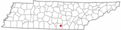 Location of Cowan, Tennessee