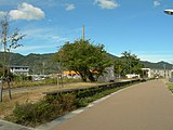 遊歩道として整備された田殿口駅跡（2010年9月）