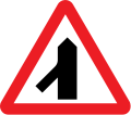 Traffic merges from the left