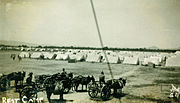 The tent city was erected to house the thousands of homeless survivors and rescue workers