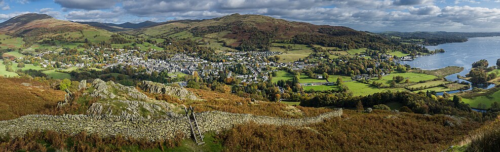 Ambleside View of Ambleside from near the summit of Todd Crag