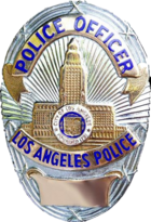 LAPD Officer badge, with number omitted