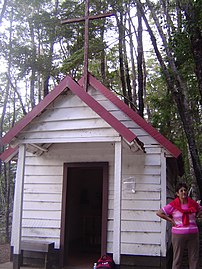 Chapelle dans l'île Santa Teresita du lac Lácar.