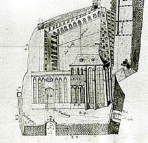 Die halb zerstörte Kirche, 1716