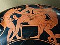 Image 1Erotic scene. Rim of an Attic red-figure kylix, c. 510 BC., ancient Greece