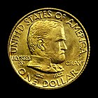 Grant Memorial gold dollar with star