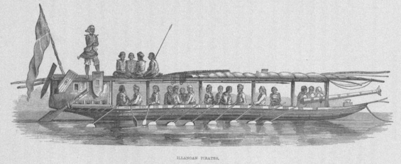 An Iranun garay armed with a lantaka at the bow