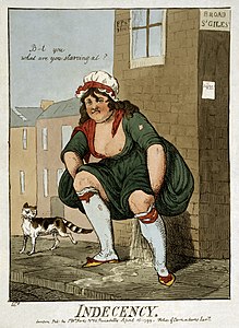 Indecency at Indecent exposure in the United States, by Isaac Cruikshank (restored by Durova)