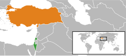 نقشهٔ مکان‌نمای Israel و Turkey