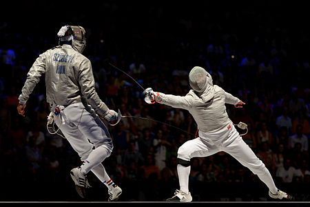 Men's sabre semi-final of the 2013 World Fencing Championships, by Jastrow