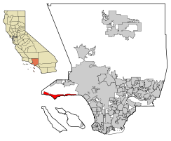 Location of Malibu in Los Angeles County, California