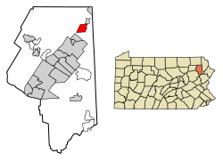 Location of Carbondale in Lackawanna County, Pennsylvania