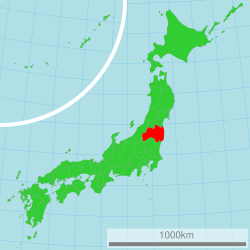 Location of Fukushima in Japan