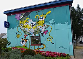 Le nid des Marsupilamis (Peinture murale dans l'avenue Houba de Strooper 141, à Bruxelles)