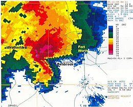 Radar image of the storm