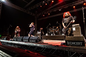 Napalm Death performing in 2019
