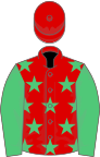 Red, Emerald Green stars and sleeves, Red cap