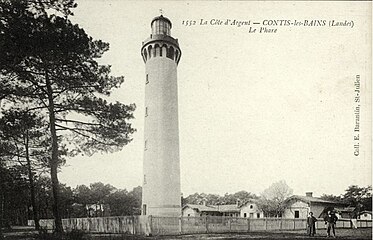 Phare de Contis monochrome au début du XXe siècle.