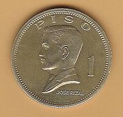 Rizal on the obverse side of a 1970 Philippine peso coin