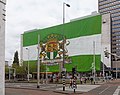 Rotterdam, the Shell building with mega banner just before the match for the championship