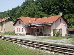 A railway halt in Rožni Dol