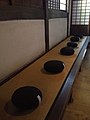 On a raised platform some of the monks' zafu, used for zazen