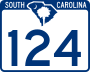 South Carolina Highway 124 marker