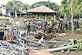 Les conséquences du tsunami à l'endroit exact où un concert avait lieu.