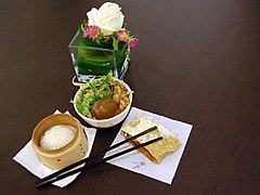 A traditional Tianjin lunch of Goubuli Baozi