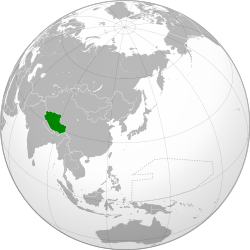 Boundaries of independent Tibet during World War II, prior to its annexation by China in 1951 and the subsequent creation of the Tibet Autonomous Region