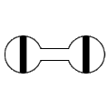 The horizontal white dumb-bell but with a black bar placed perpendicular to the shaft across each circular portion of the dumb-bell when displayed in a signal area indicates that aircraft are required to land and take off on runways only, but other manoeuvres need not be confined to runways and taxiways.