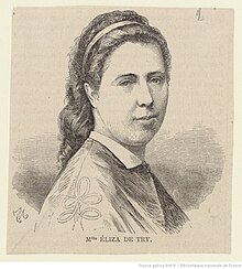 Élisa de Try, Gravure sur bois (9 x 9 cm), 1865, auteur inconnu