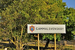 Skylt i Gammalsvenskby.