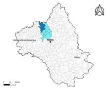 Conques-en-Rouergue dans l'intercommunalité en 2020.