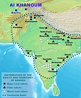 The distribution of the Edicts of Ashoka.[155]